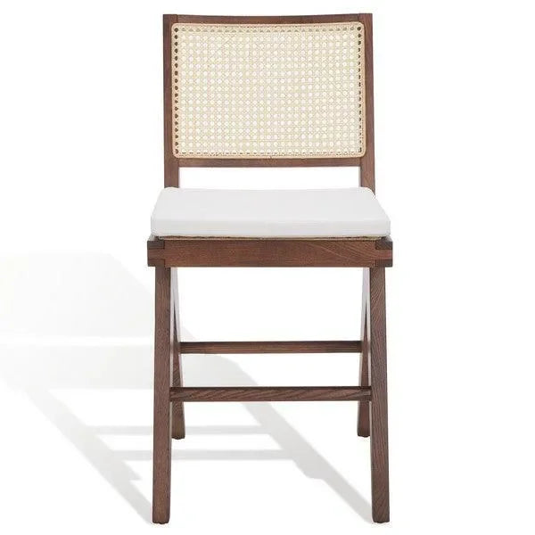 Colette Wood Counter Stool in Walnut - The Mayfair Hall