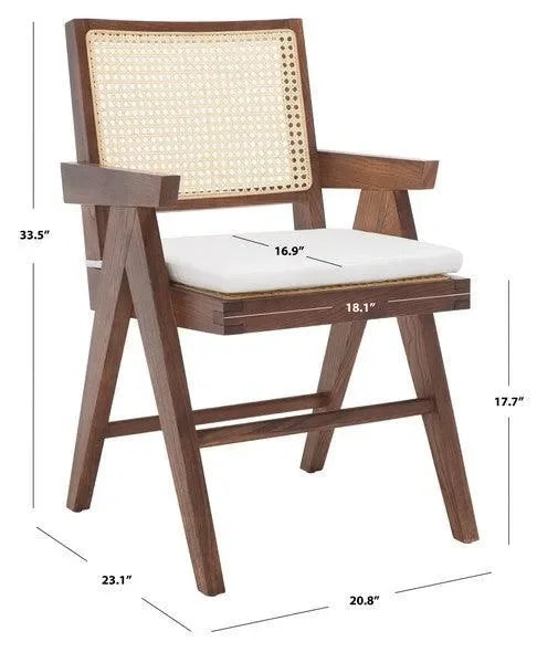 Colette Rattan Armchair in Walnut - The Mayfair Hall