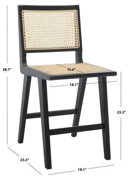 Hattie Wood Counter Stool in Black - The Mayfair Hall