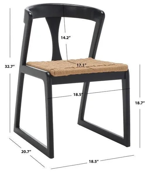 Jamal Wood Dining Chair in Black - The Mayfair Hall