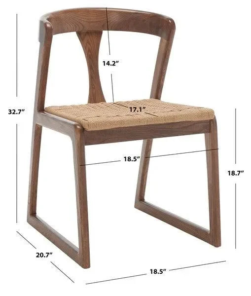 Jamal Wood Dining Chair in Walnut - The Mayfair Hall