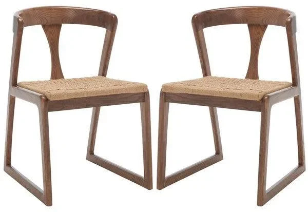 Jamal Wood Dining Chair in Walnut - The Mayfair Hall