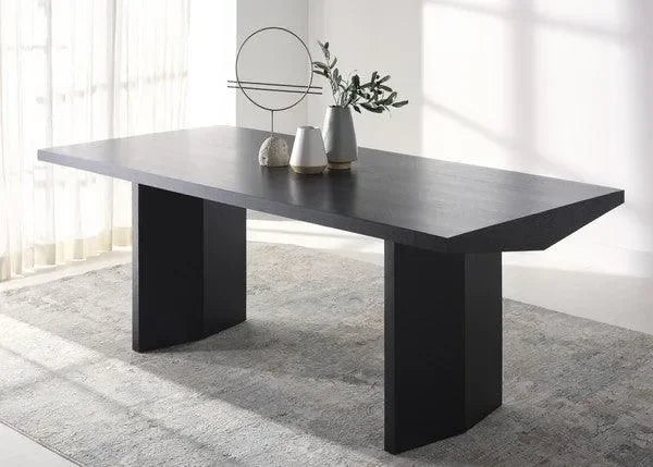Jaylin Ash Wood Dining Table in Black - The Mayfair Hall