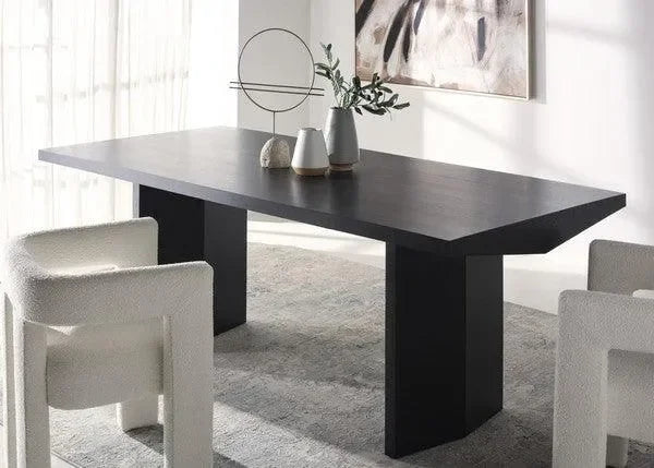 Jaylin Ash Wood Dining Table in Black - The Mayfair Hall