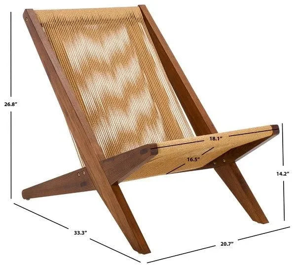 Trisha Ash Wood Frame Accent Chair with Folding Rope