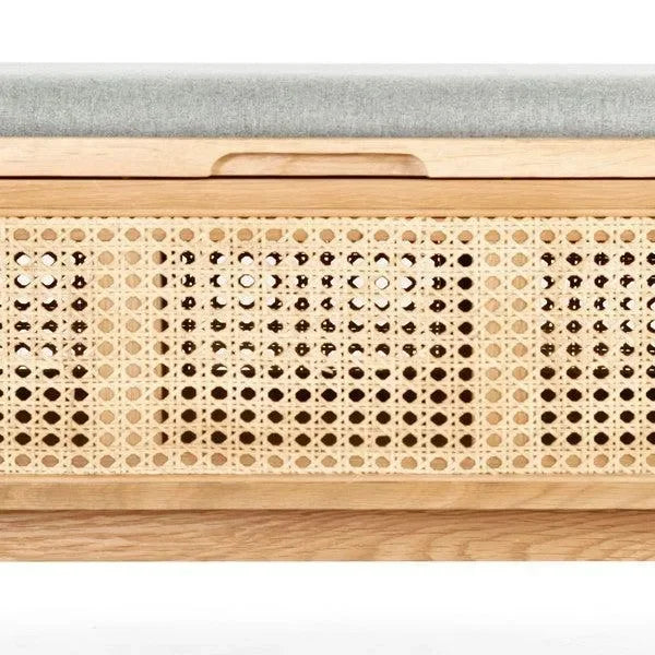 Safavieh Dolly Natural/Grey Cane And Wood Storage Bench