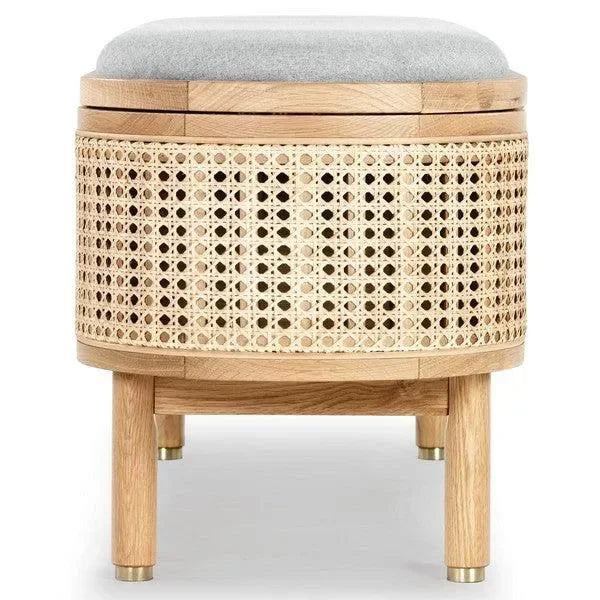 Safavieh Dolly Natural/Grey Cane And Wood Storage Bench