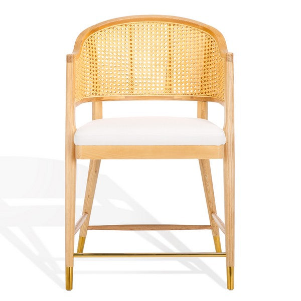 Rogue Rattan Counter Stool in Natural and White