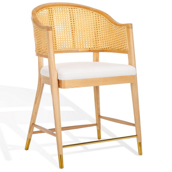 Rogue Rattan Counter Stool in Natural and White