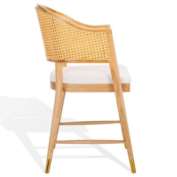 Rogue Rattan Counter Stool in Natural and White