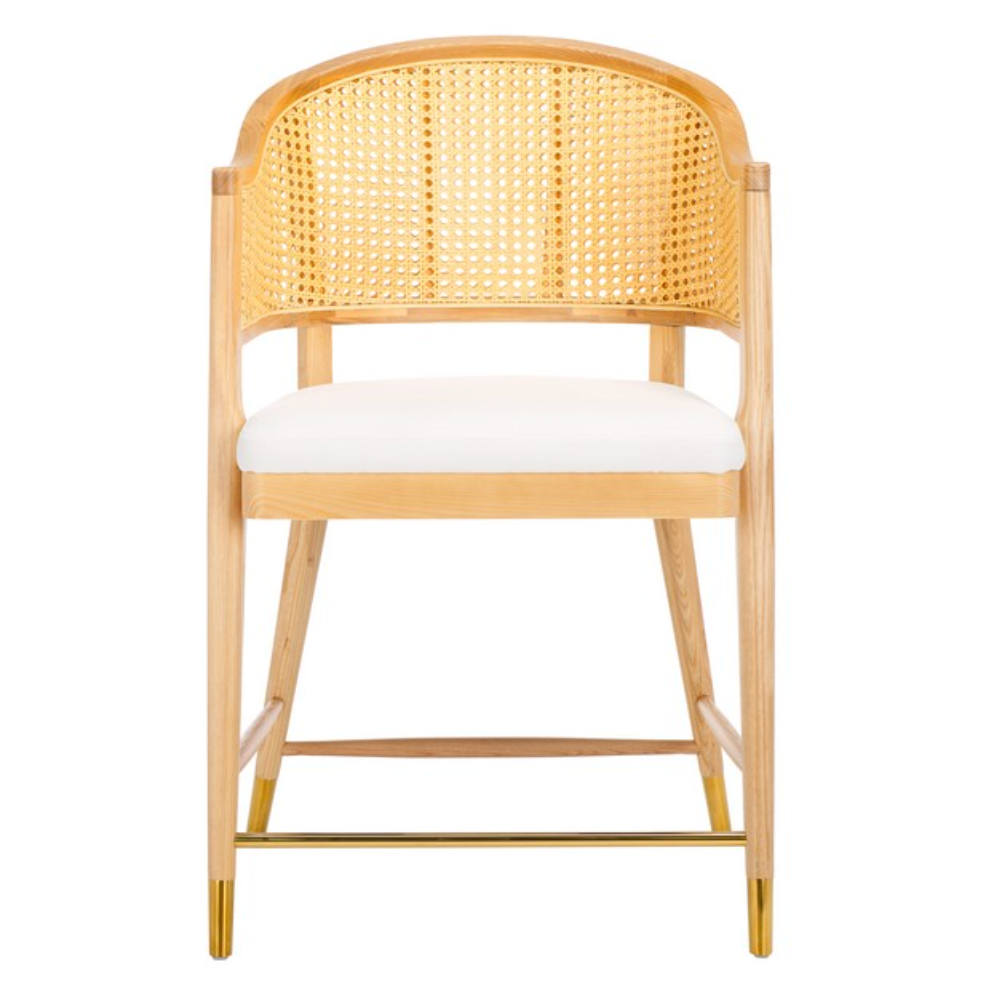 Rogue Rattan Counter Stool in Natural and White