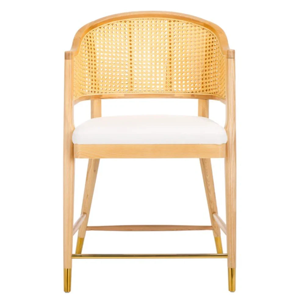 Rogue Rattan Counter Stool in Natural and White