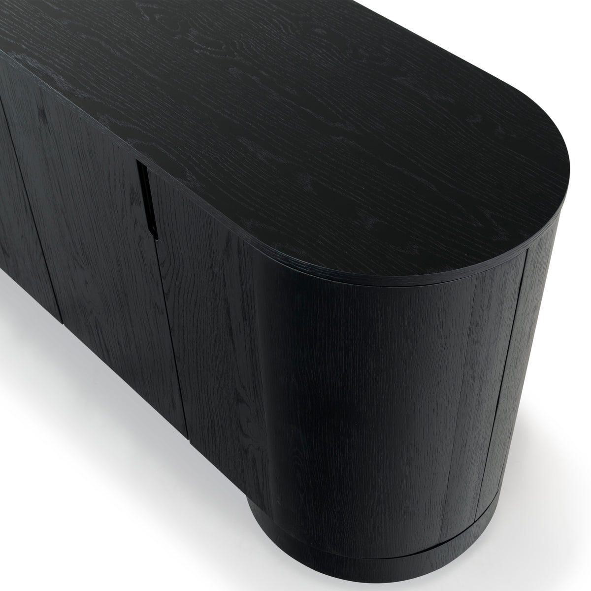 Jesbelina Oval 4 Door Wood Sideboard in Black