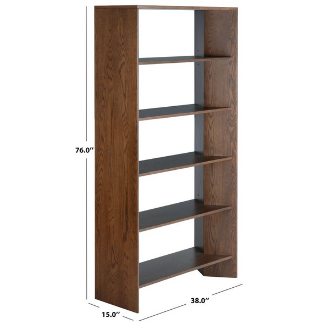 Norrington Wood 5 Shelf Bookshelf in Walnut