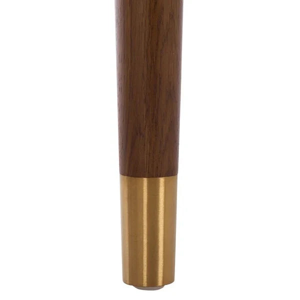 Kaylenne 90" Dining Table in Walnut with Brass Accents