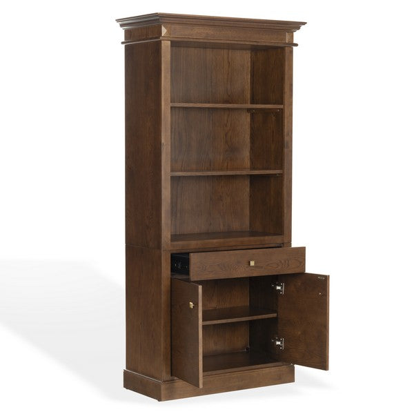 Francesco 4 Shelf Wood Bookcase in Walnut