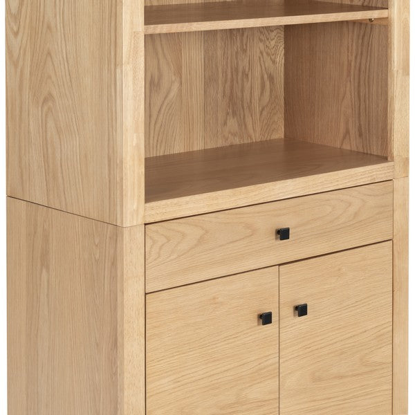 Francesco 4 Shelf Wood Bookcase in Natural