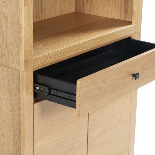 Francesco 4 Shelf Wood Bookcase in Natural