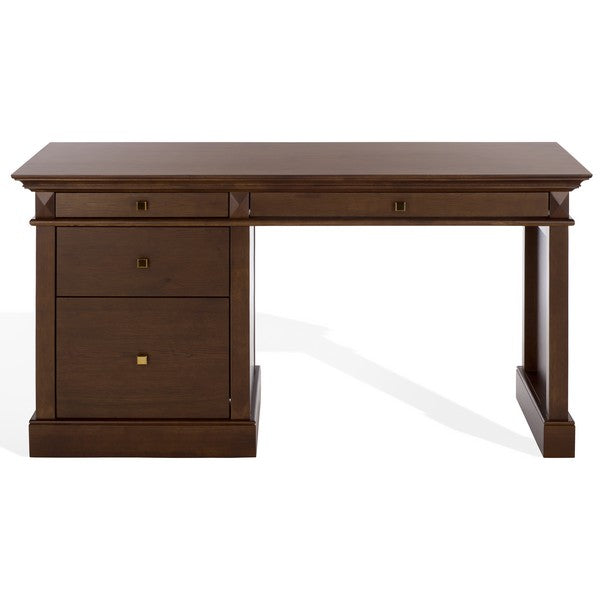 Francesco 4 Drawer Wood Desk in Walnut