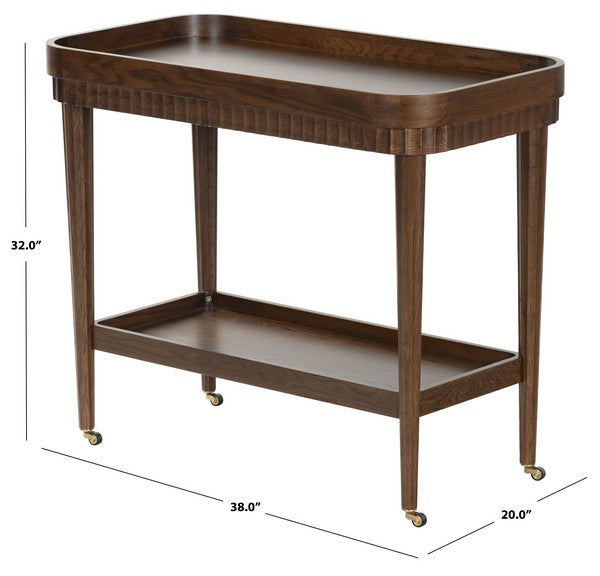 Feliciabriana Wood Bar Cart in Walnut