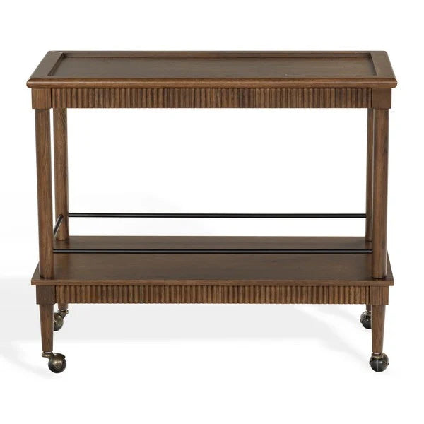 Donnabrielle Wood Bar Cart in Walnut