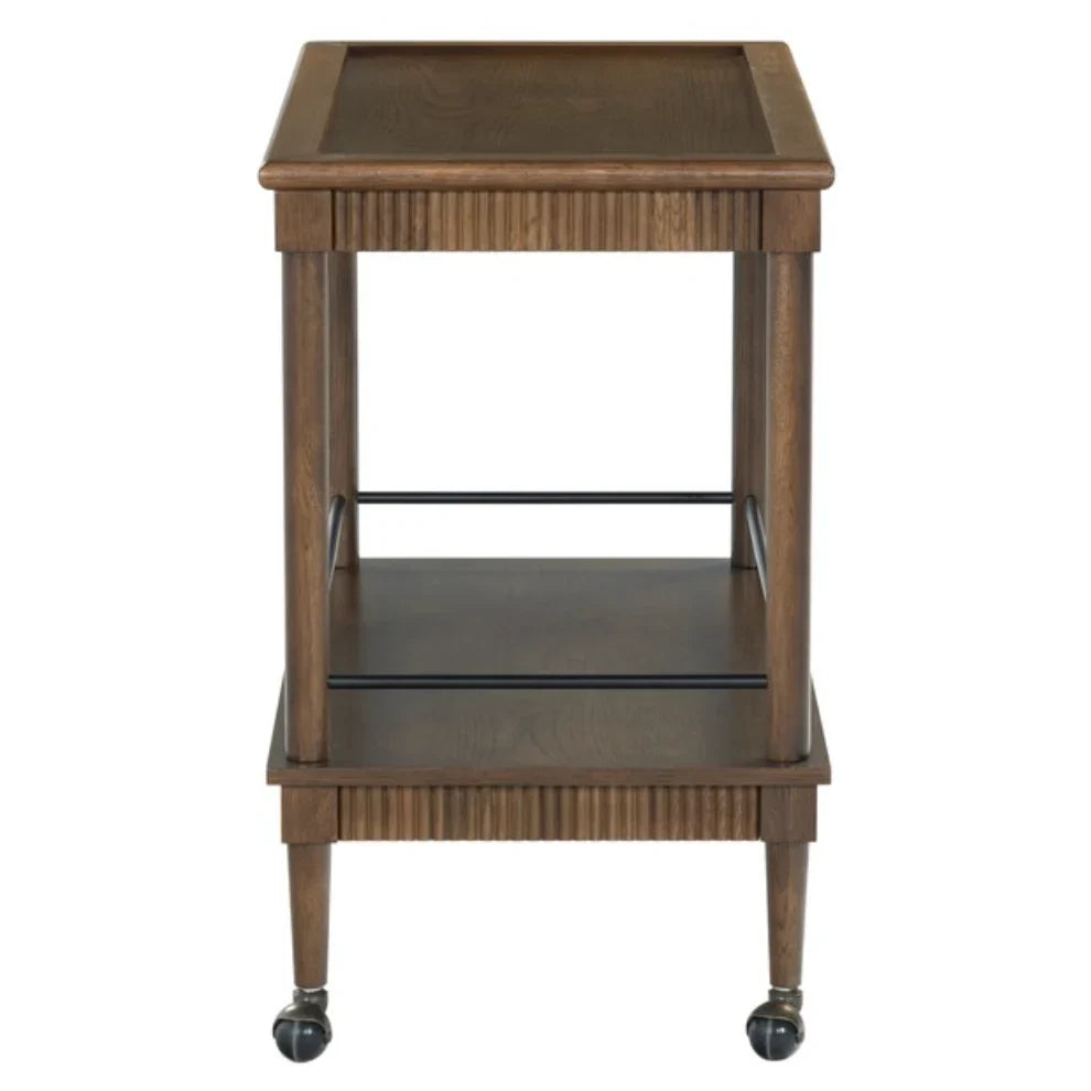 Donnabrielle Wood Bar Cart in Walnut