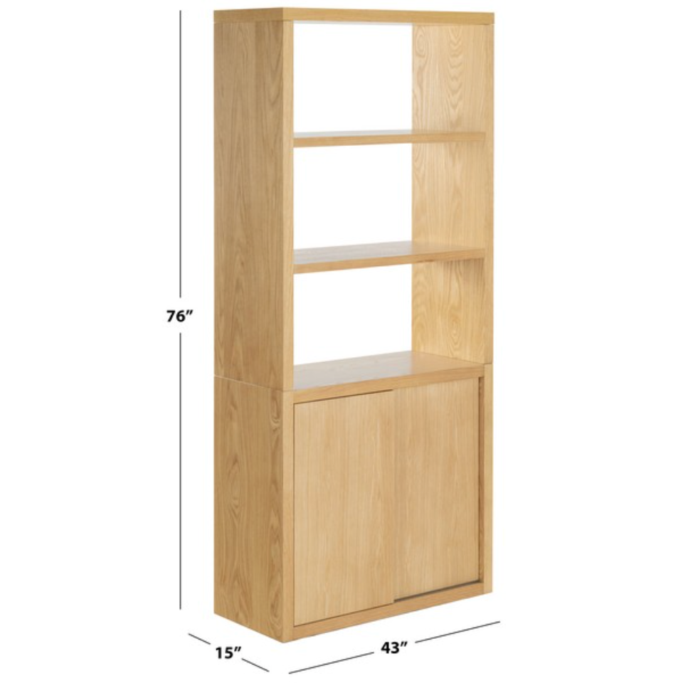 Elanna Wood 4 Shelf Bookcase in Natural