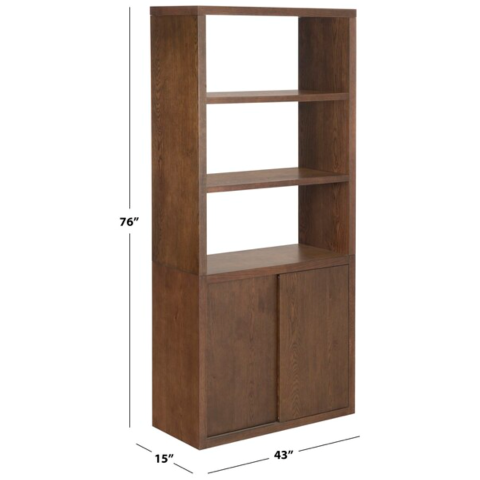 Elanna Wood 4 Shelf Bookcase in Walnut