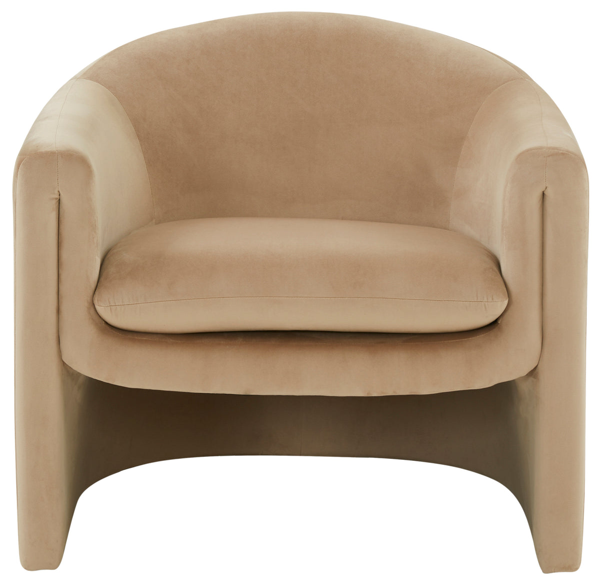 Laylette Velvet Accent Chair in Light Brown