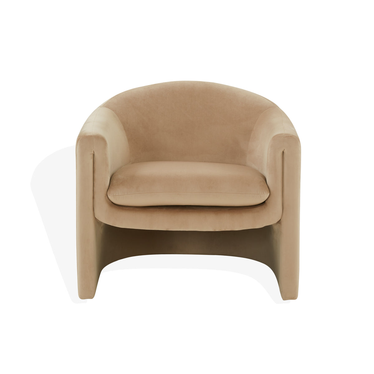 Laylette Velvet Accent Chair in Light Brown