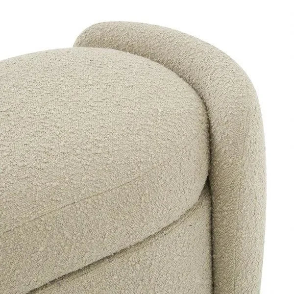 Danianna Boucle Storage Bench in Oatmeal - The Mayfair Hall