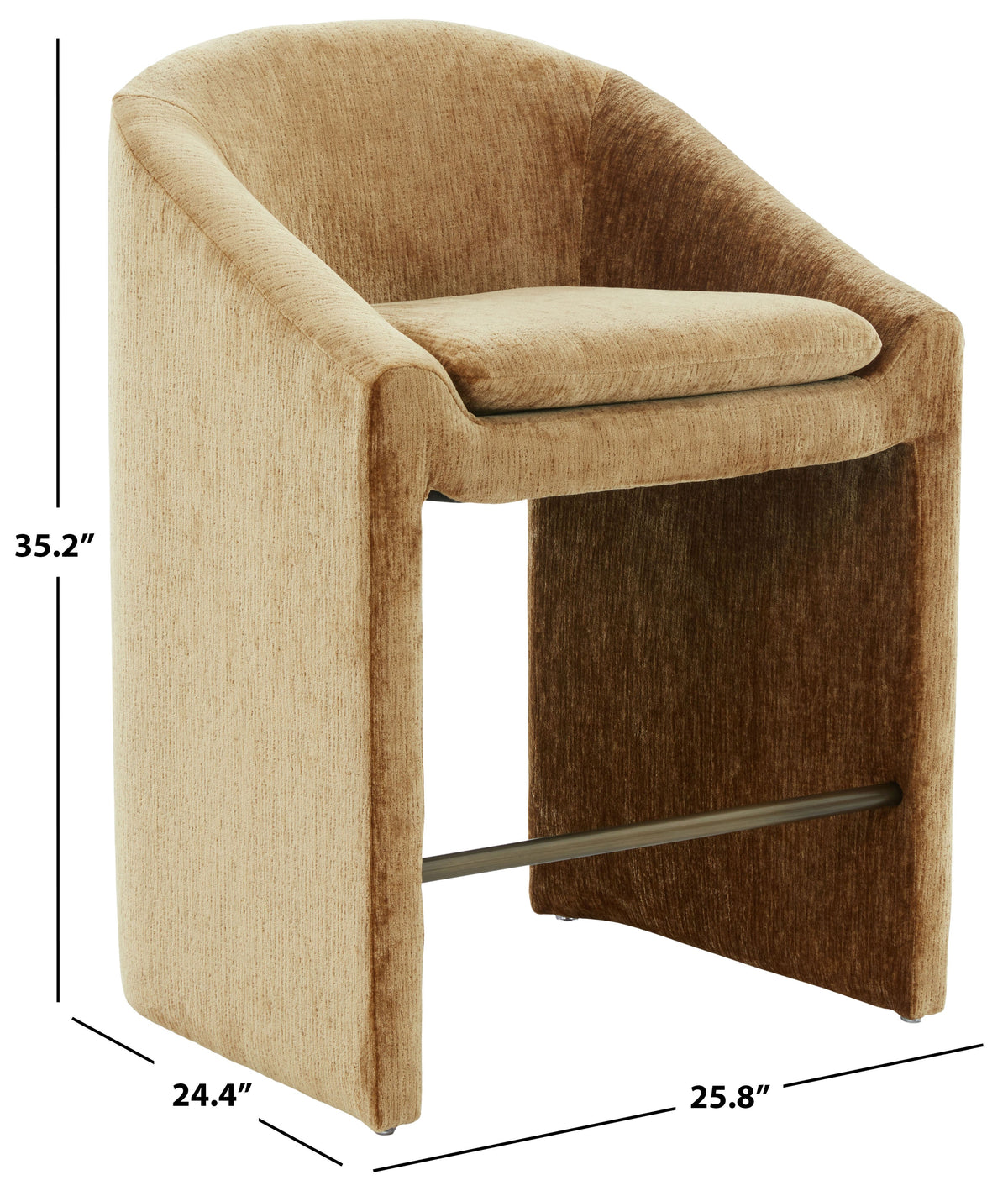 Kagan Chenille Counter Stool in Amber