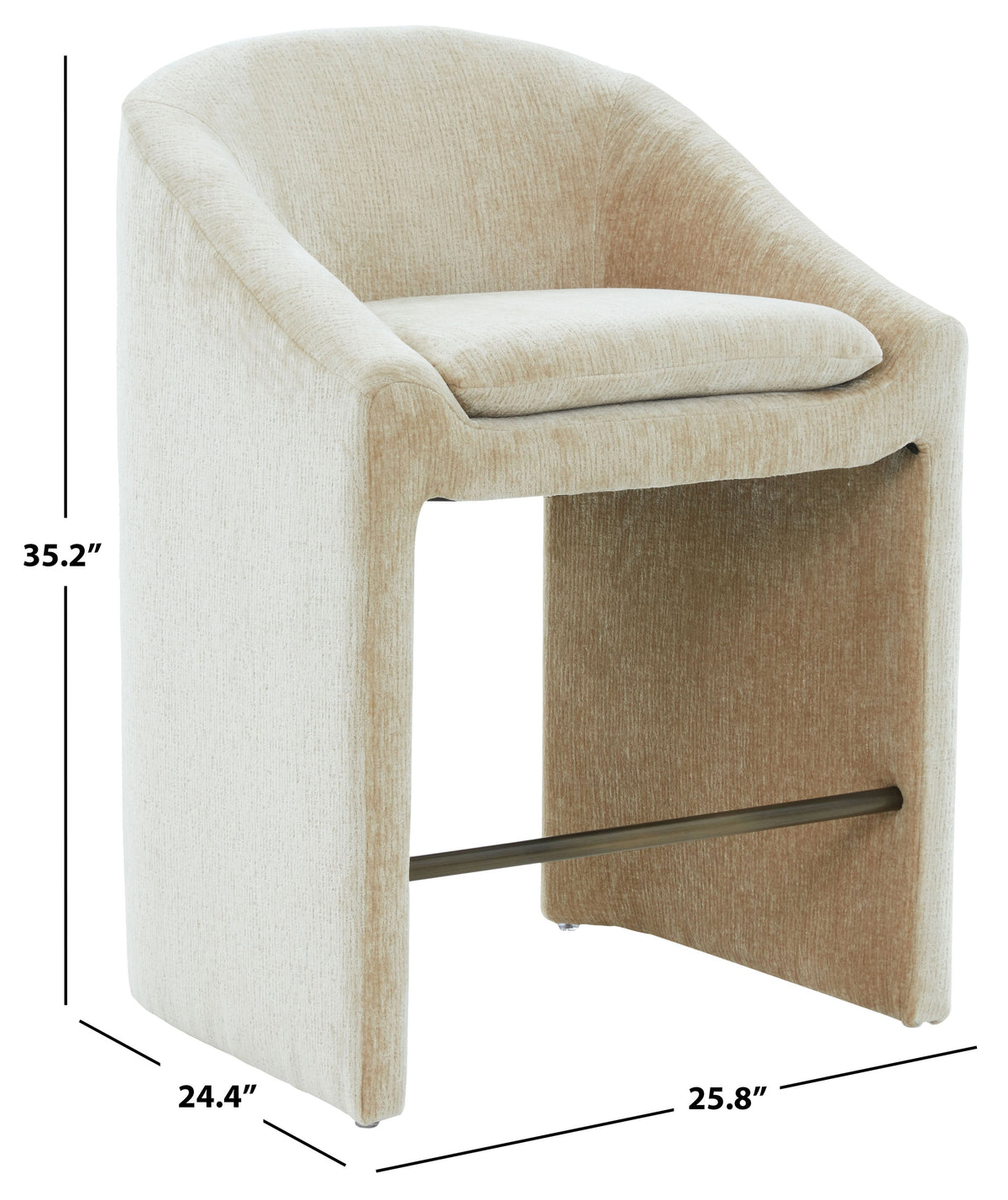 Kagan Chenille Counter Stool in Taupe