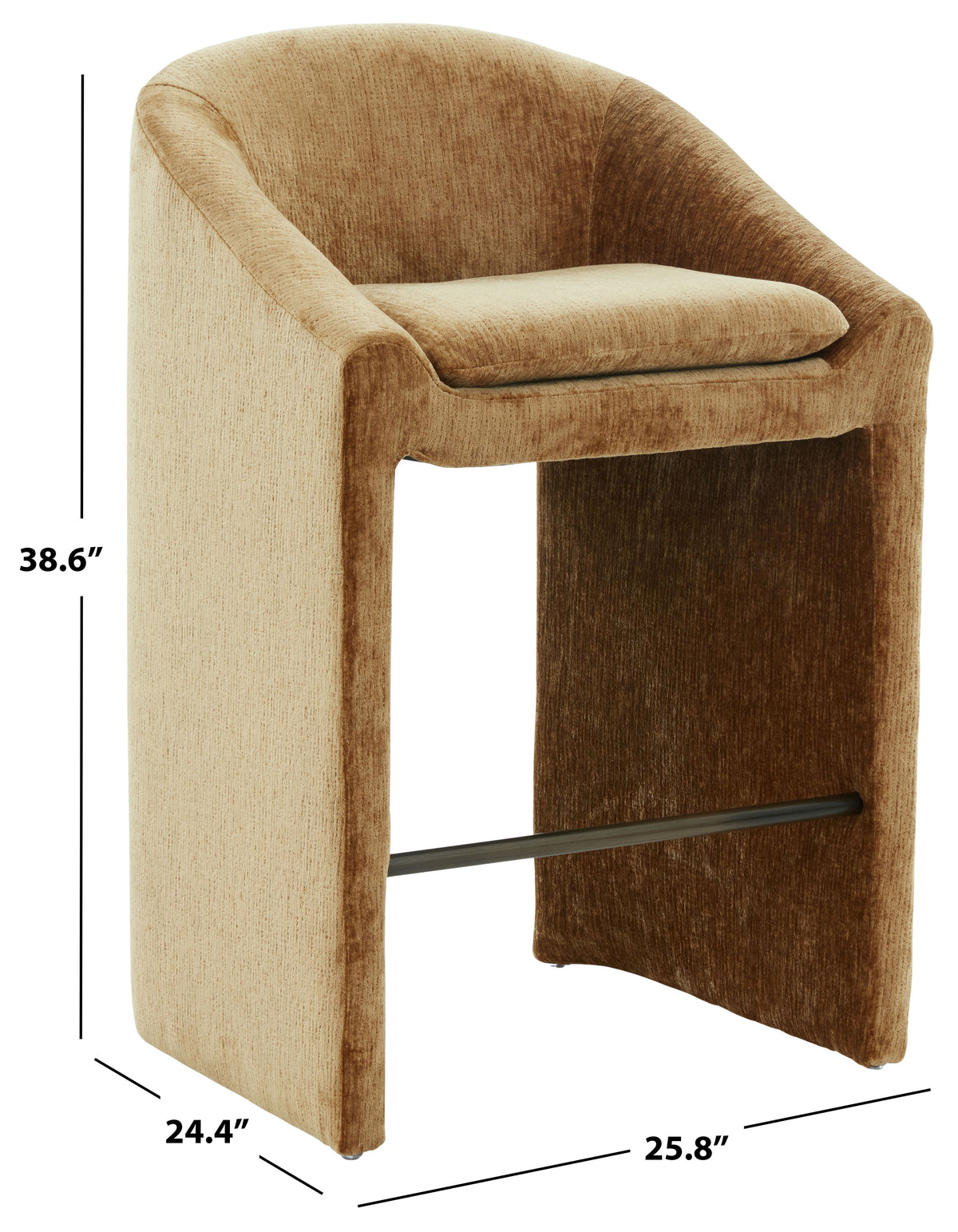 Kagan Chenille Barstool in Amber