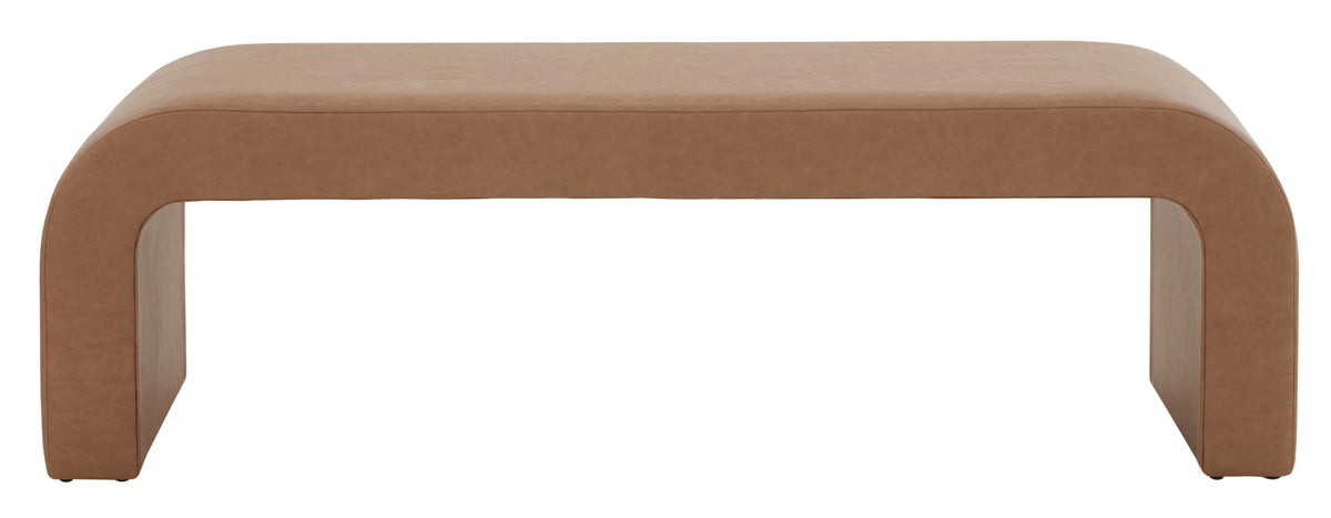 Caralynn Upholstered Bench in Camel