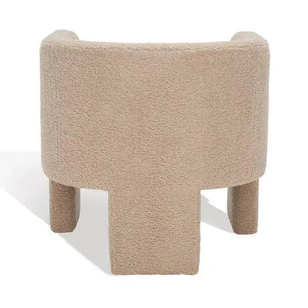 Sammie Faux Lambs Wool Accent Chair in Light Brown - The Mayfair Hall