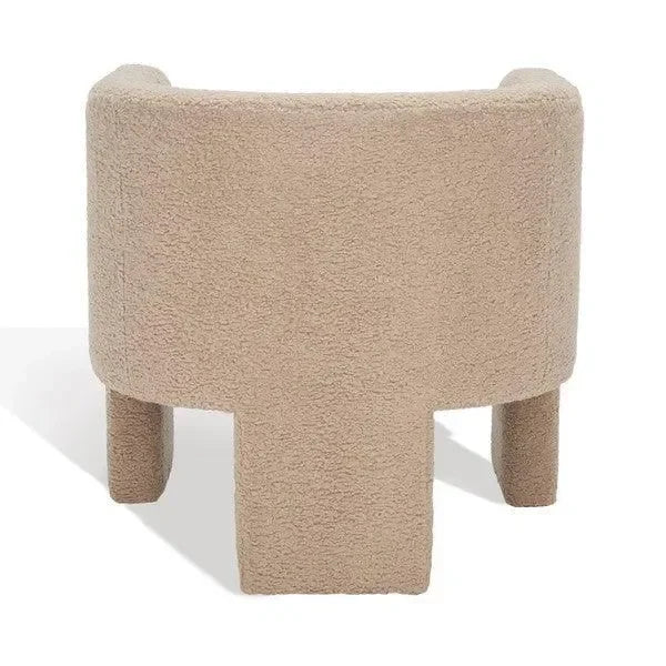 Sammie Faux Lambs Wool Accent Chair in Light Brown - The Mayfair Hall