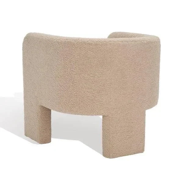 Sammie Faux Lambs Wool Accent Chair in Light Brown - The Mayfair Hall