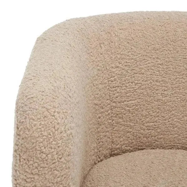 Sammie Faux Lambs Wool Accent Chair in Light Brown - The Mayfair Hall