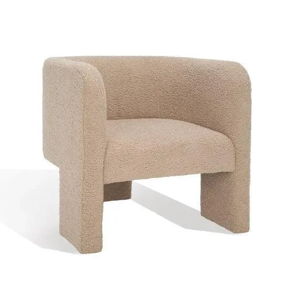 Sammie Faux Lambs Wool Accent Chair in Light Brown - The Mayfair Hall