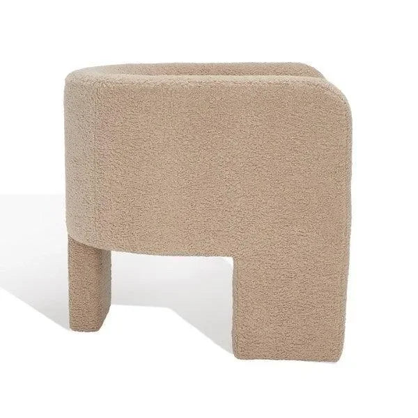 Sammie Faux Lambs Wool Accent Chair in Light Brown - The Mayfair Hall