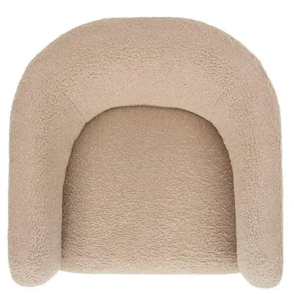 Sammie Faux Lambs Wool Accent Chair in Light Brown - The Mayfair Hall