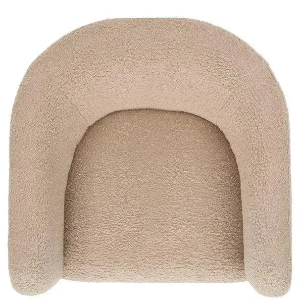 Sammie Faux Lambs Wool Accent Chair in Light Brown - The Mayfair Hall