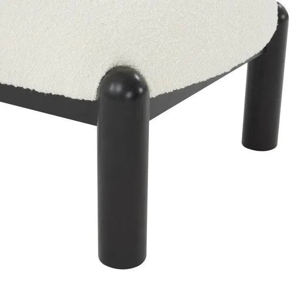 Rosabryna Boucle Accent Chair in Ivory and Black - The Mayfair Hall