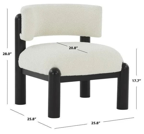 Rosabryna Boucle Accent Chair in Ivory and Black - The Mayfair Hall