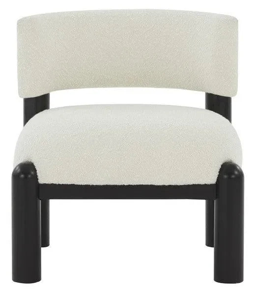 Rosabryna Boucle Accent Chair in Ivory and Black - The Mayfair Hall