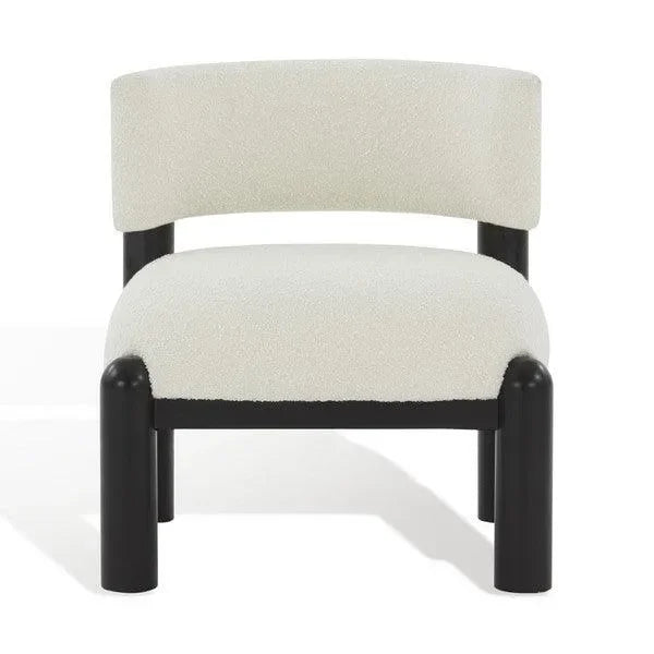 Rosabryna Boucle Accent Chair in Ivory and Black - The Mayfair Hall