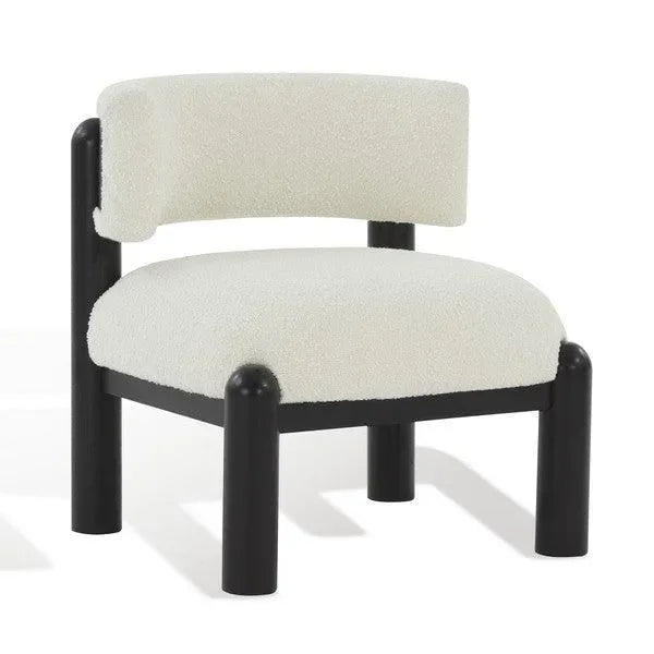 Rosabryna Boucle Accent Chair in Ivory and Black - The Mayfair Hall