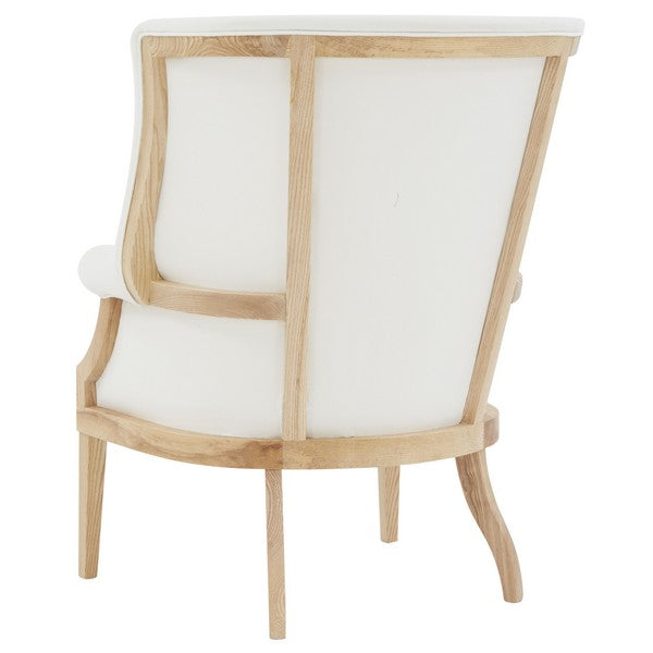 Leahbeth Wingback Accent Chair in Natural with White Upholstered Seat