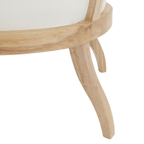 Leahbeth Wingback Accent Chair in Natural with White Upholstered Seat